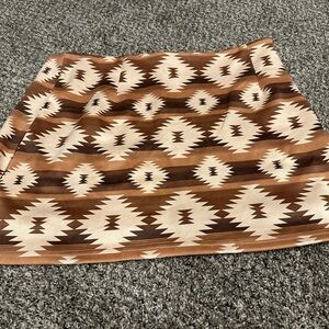 Geometric Patterned Brown Skirt Southern Grace Western Skirt Size 3X